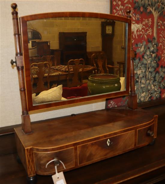 A Georgian mahogany toilet mirror, 52cm